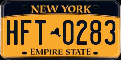 NY license plate HFT0283