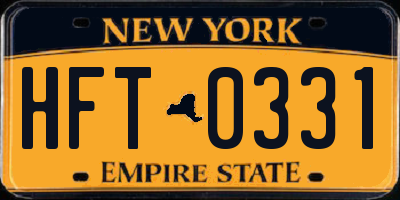 NY license plate HFT0331