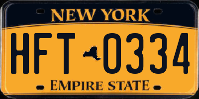 NY license plate HFT0334