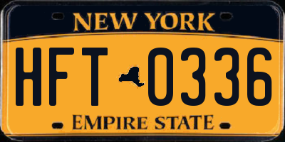 NY license plate HFT0336