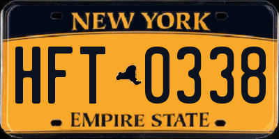 NY license plate HFT0338