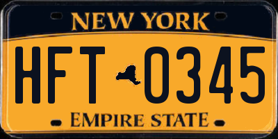 NY license plate HFT0345