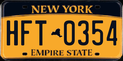 NY license plate HFT0354