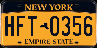 NY license plate HFT0356