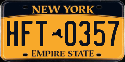 NY license plate HFT0357
