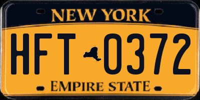 NY license plate HFT0372