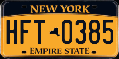 NY license plate HFT0385
