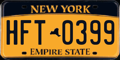 NY license plate HFT0399