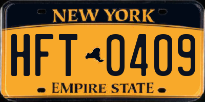 NY license plate HFT0409