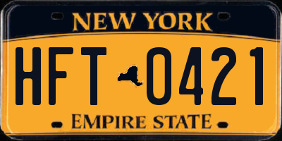 NY license plate HFT0421
