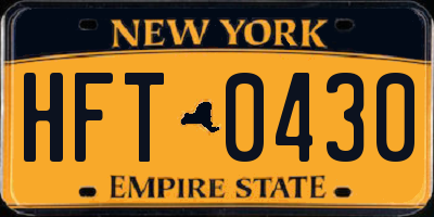 NY license plate HFT0430