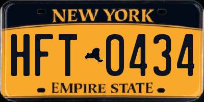 NY license plate HFT0434