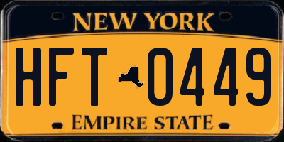 NY license plate HFT0449