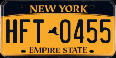 NY license plate HFT0455