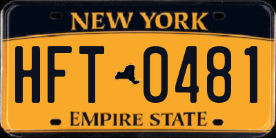 NY license plate HFT0481