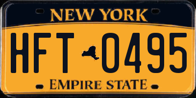 NY license plate HFT0495