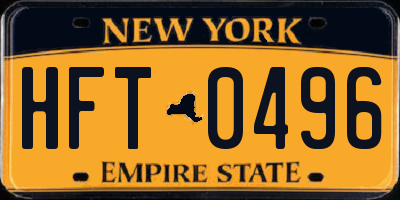 NY license plate HFT0496