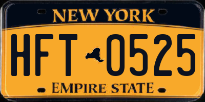 NY license plate HFT0525