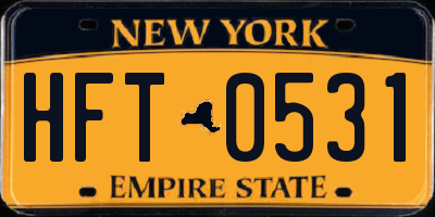 NY license plate HFT0531