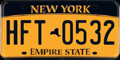 NY license plate HFT0532