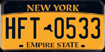 NY license plate HFT0533