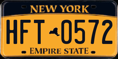 NY license plate HFT0572