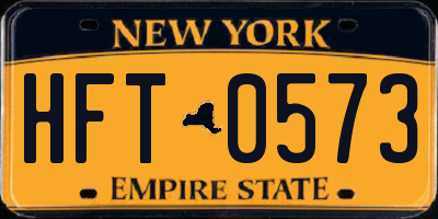 NY license plate HFT0573
