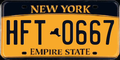 NY license plate HFT0667