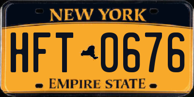 NY license plate HFT0676