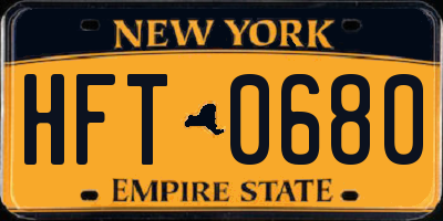 NY license plate HFT0680