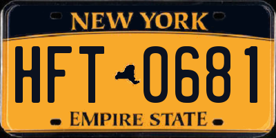 NY license plate HFT0681