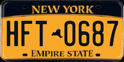NY license plate HFT0687