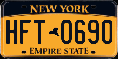 NY license plate HFT0690