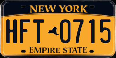 NY license plate HFT0715