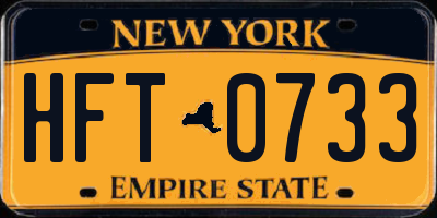 NY license plate HFT0733