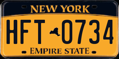 NY license plate HFT0734
