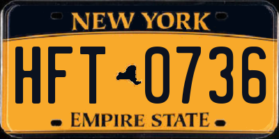 NY license plate HFT0736