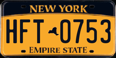 NY license plate HFT0753