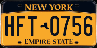 NY license plate HFT0756