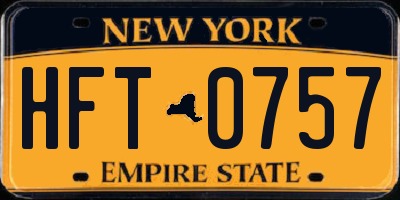 NY license plate HFT0757