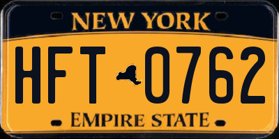 NY license plate HFT0762