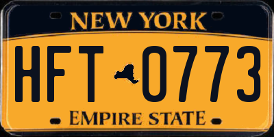 NY license plate HFT0773