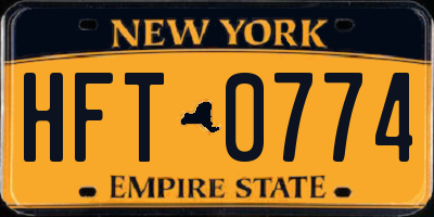 NY license plate HFT0774