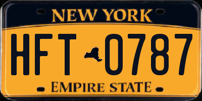 NY license plate HFT0787