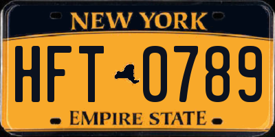 NY license plate HFT0789