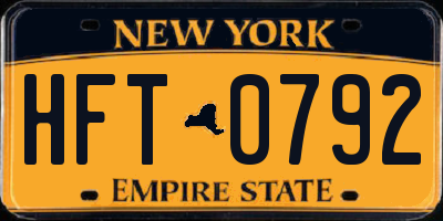 NY license plate HFT0792