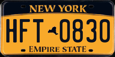 NY license plate HFT0830