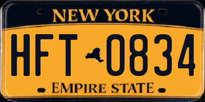 NY license plate HFT0834