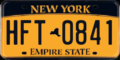 NY license plate HFT0841