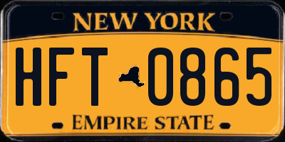 NY license plate HFT0865